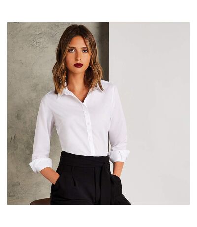 Womens/ladies Long Sleeve Poplin Shirt White Kustom Kit