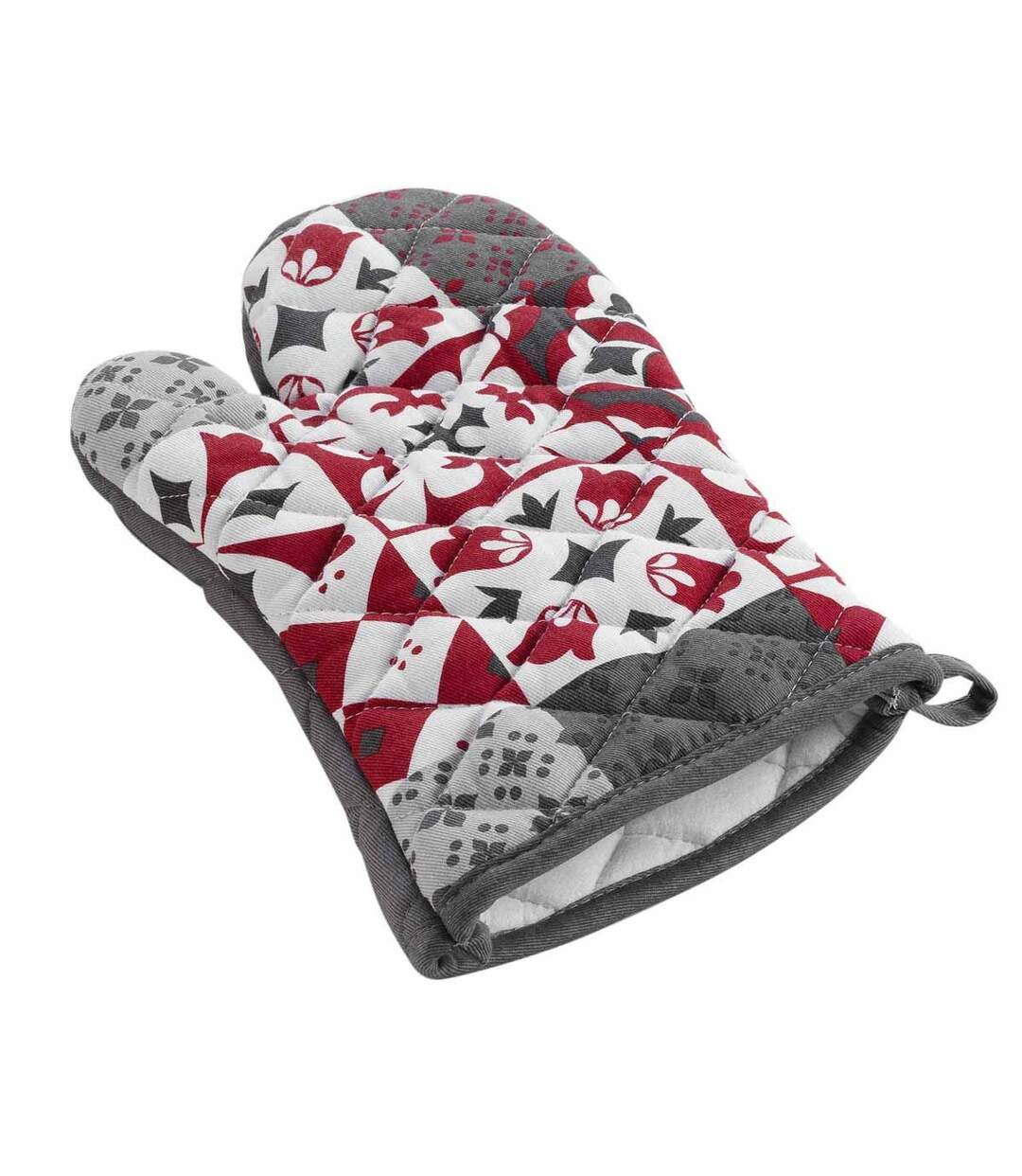 Gant de Cuisine Credence 30cm Gris & Rouge-1