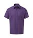 Mens short sleeve poplin shirt purple Premier