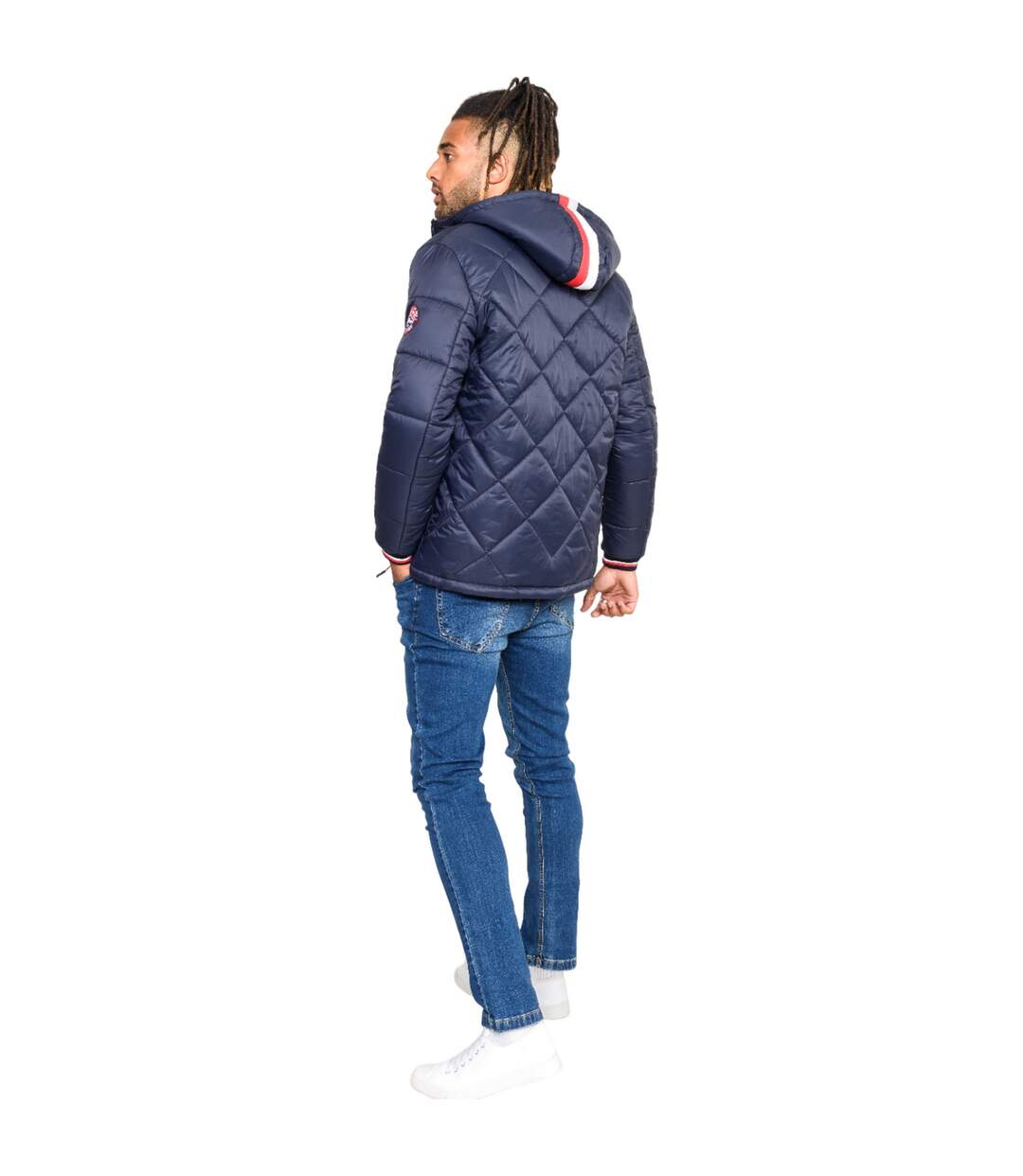 Mens d555 angus diamond quilted kingsize puffer jacket navy Duke