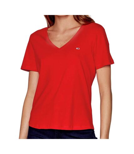 T-shirt Rouge Femme Tommy Hilfiger Slim Soft