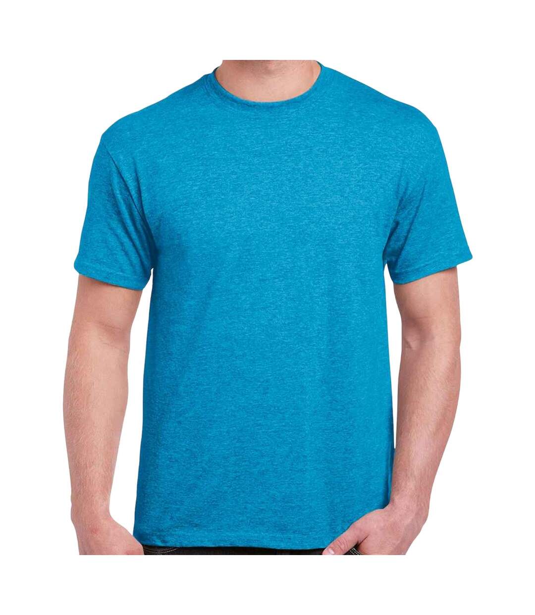 T-shirt manches courtes homme bleu saphir chiné Gildan-1