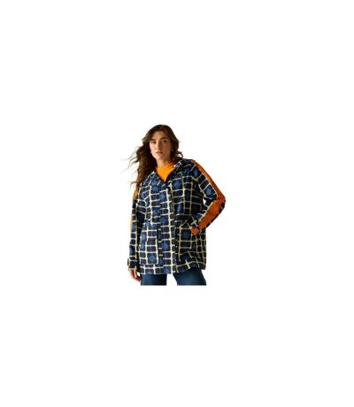 Womens/ladies Orla Kiely Mid Length Waterproof Jacket Navy Regatta
