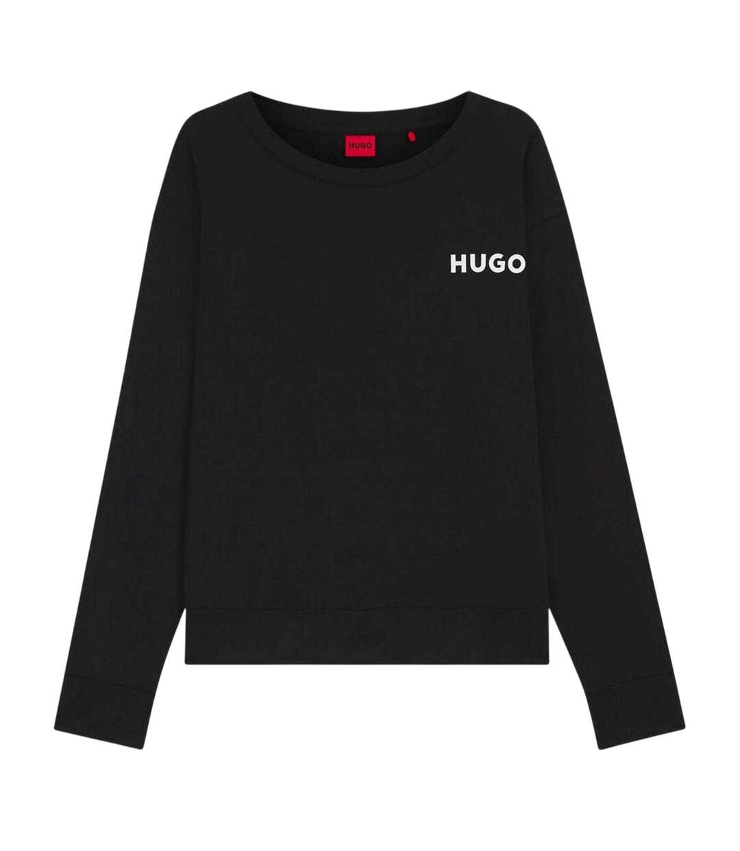 Haut De Pyjama Manches Longues Motif/style Logo Unite Femme Noir Hugo-2