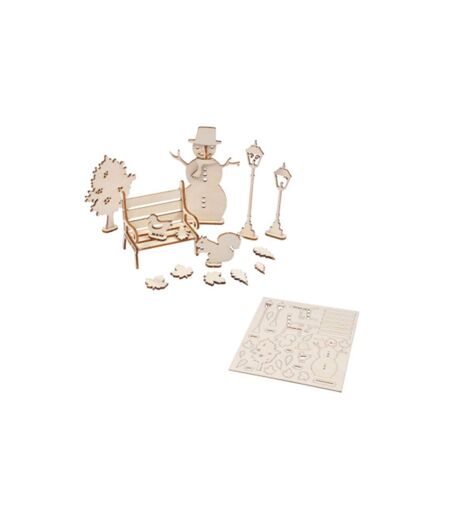 Kit Scènes de Noël 3D Bonhomme de Neige 10cm Naturel