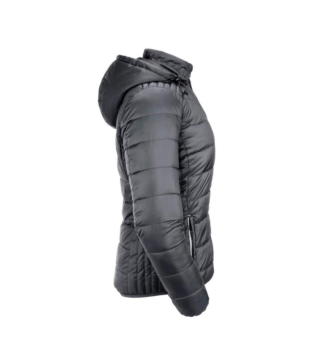 Womens/ladies ladies hooded nano jacket iron grey Russell-2