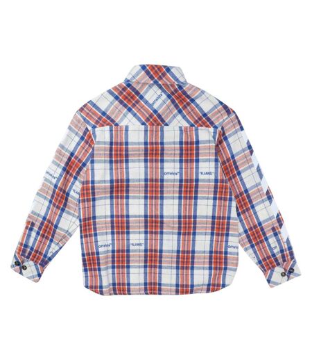 Chemise Motif/style Rayure Diagonale Femme Rouge Bleu Blanc Off White