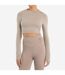 Womens/ladies pro long-sleeved training crop top moon rock Umbro-1