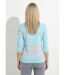 Pull manches 3/4 col bateau jacquard rayé devant-2
