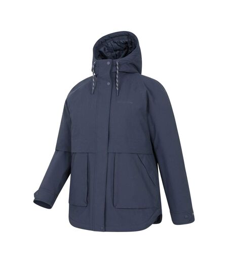 Womens/ladies Chestnut Waterproof Padded Jacket Navy Mountain Warehouse