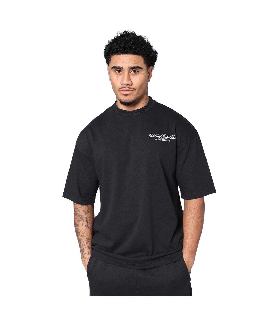 Mens Oversized T-shirt Black Tela Cruz-4