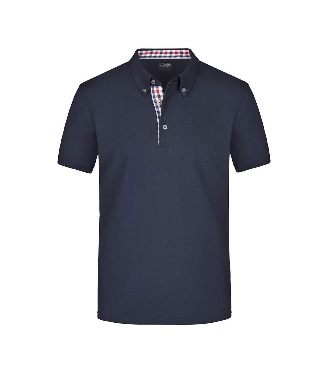Polo Motif/style Uni Homme Bleu Marine Rouge Blanc James And Nicholson-1