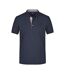 Polo Motif/style Uni Homme Bleu Marine Rouge Blanc James And Nicholson-1