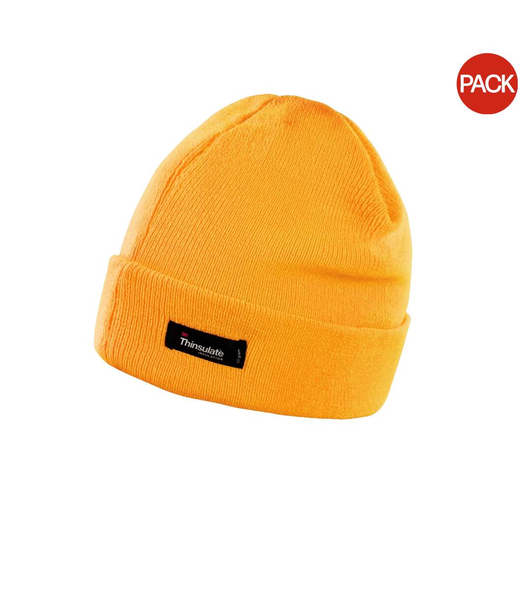 Result Unisex Lightweight Thermal Winter Thinsulate Hat (3M 40g) (Pack of 2) (Fluoresent Orange) - UTBC4154-1