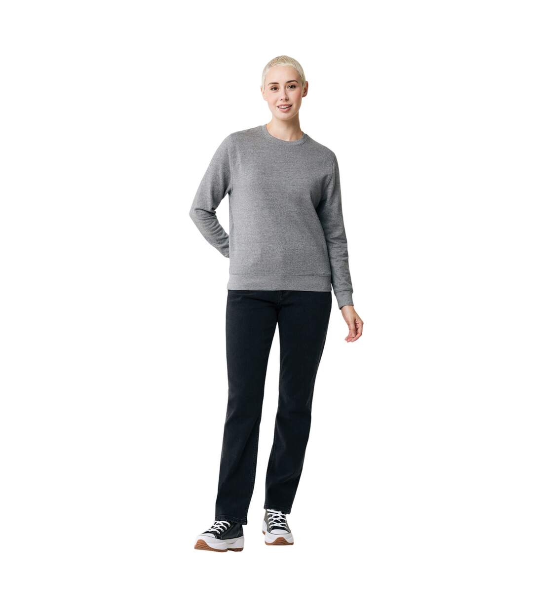 Unisex adult etosha recycled cotton lightweight sweatshirt light heather anthracite Iqoniq-3