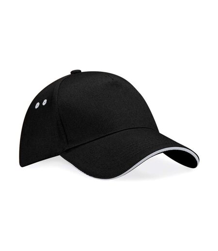 Casquette 5 panneaux adulte - B15C - noir et gris clair