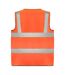 Gilet Haute Visibilité Polux Adulte Orange Fluo Roly Workwear-2