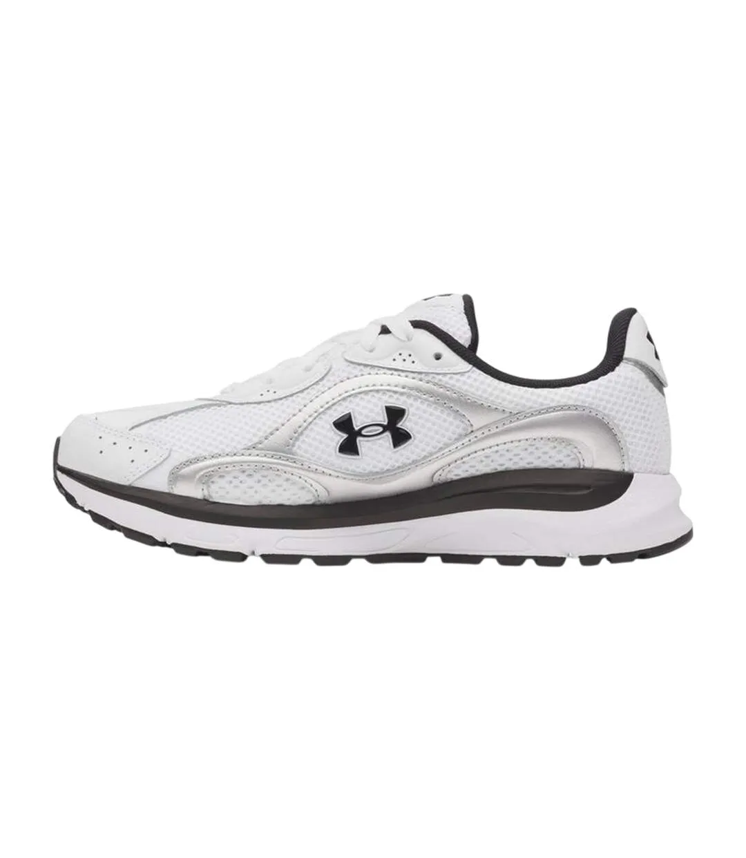 Womens/ladies Performance Tech Trainers White Silver Under Armour-2
