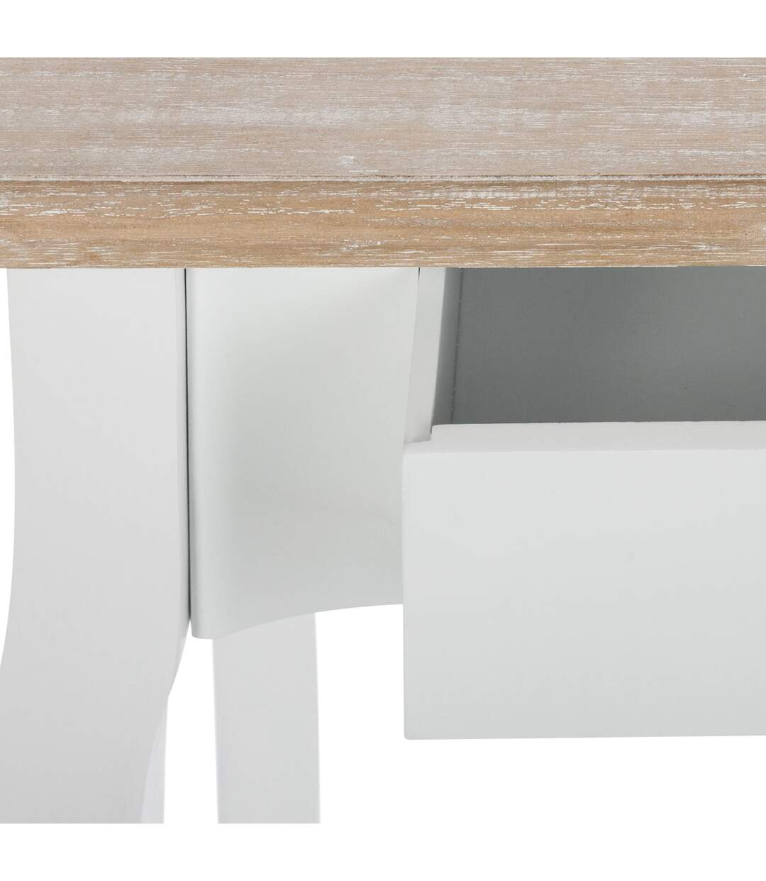Console Chrysa - 2 tiroirs - Blanc et Bois-3