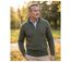 Pull camionneur Camionneur Homme Coton Zippé Olive & Choco-1