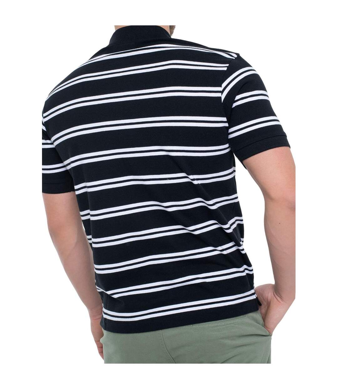 Polo Motif/style À Rayures Homme Noir Guess-2