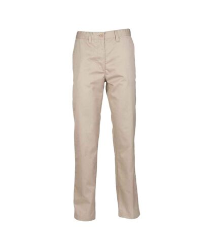 Womens/ladies flat fronted trousers stone Henbury