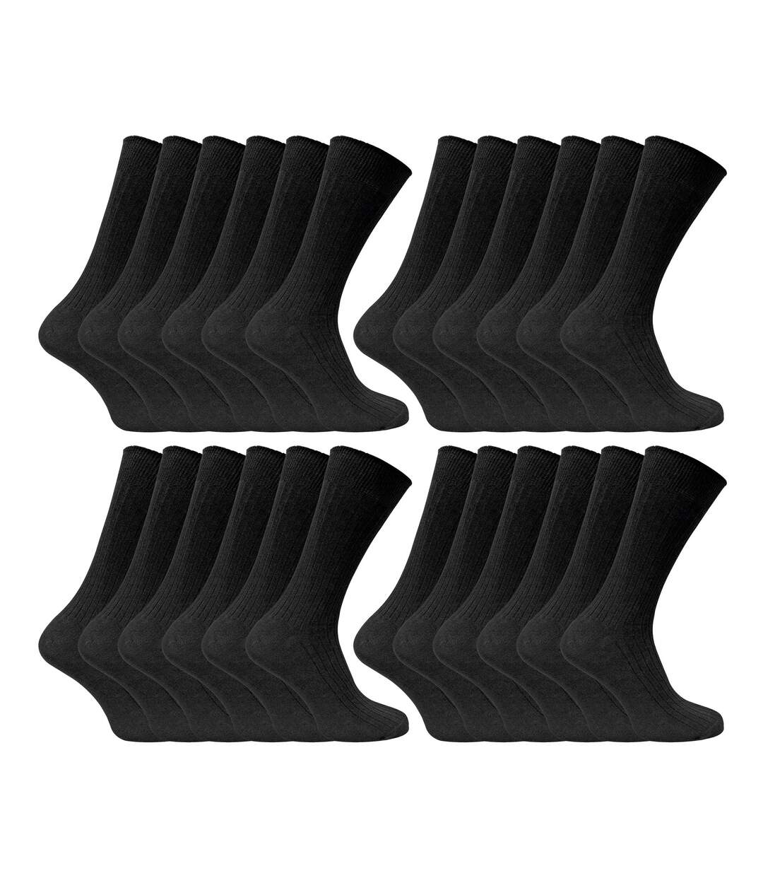 24 Pairs Multipack Mens Ultimate Comfort 100% Cotton Socks-1