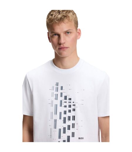 T-shirt Motif/style Géométrique Homme Blanc Boss