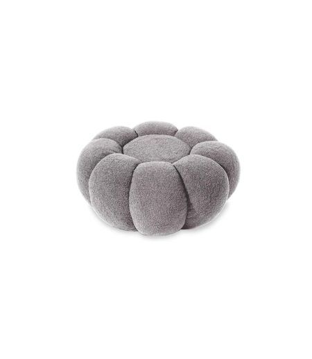Pouf Design Fleur Bouclette 61cm Gris