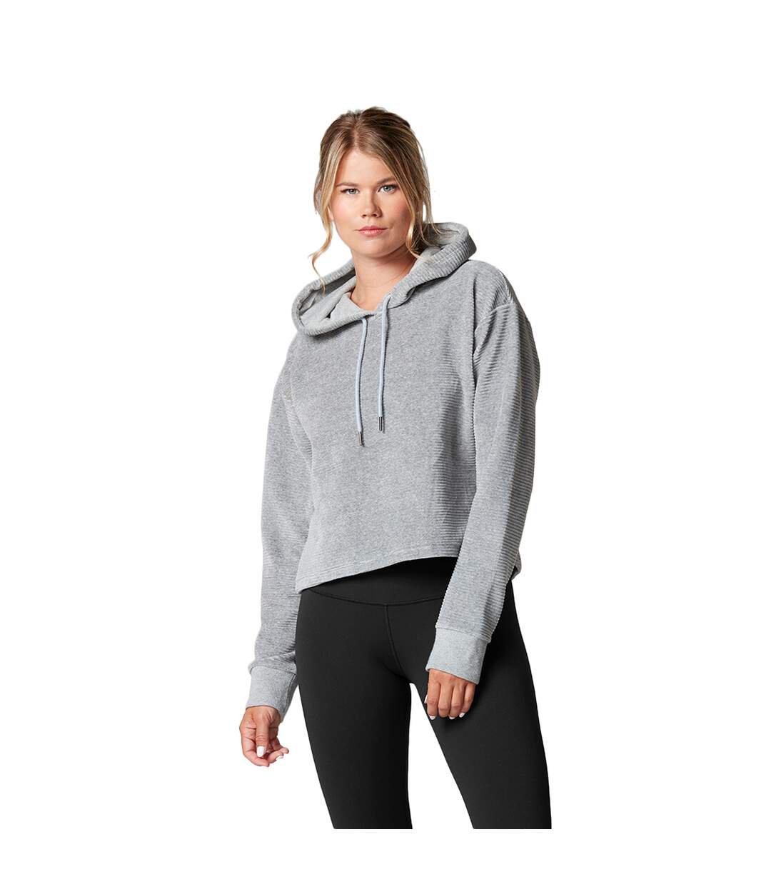 Sweat à capuche femme gris chiné Tavi Noir