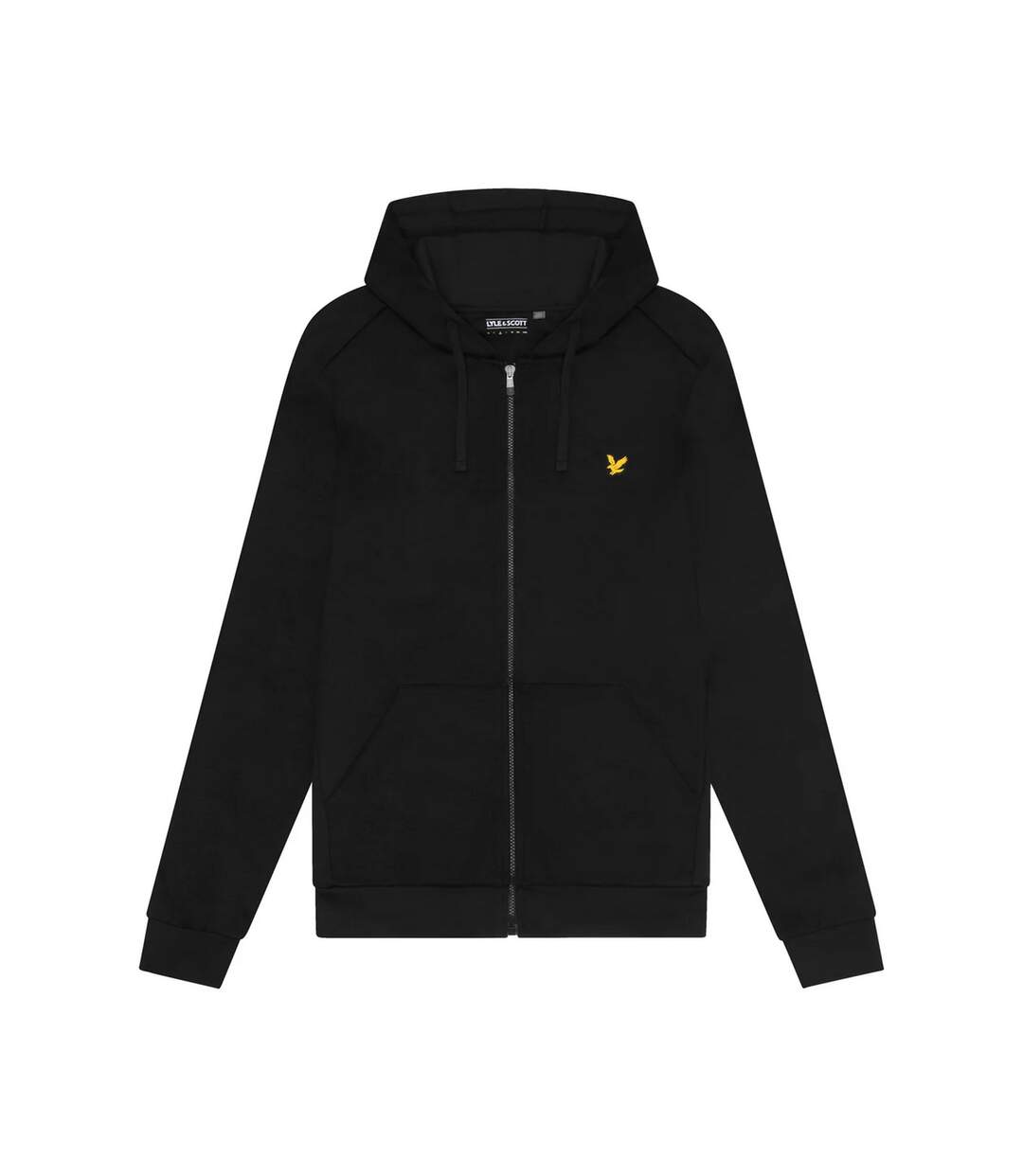 Mens sports full zip hoodie jet black Lyle & Scott