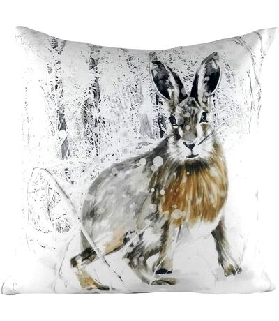 Hare christmas cushion cover one size white/grey/brown Evans Lichfield