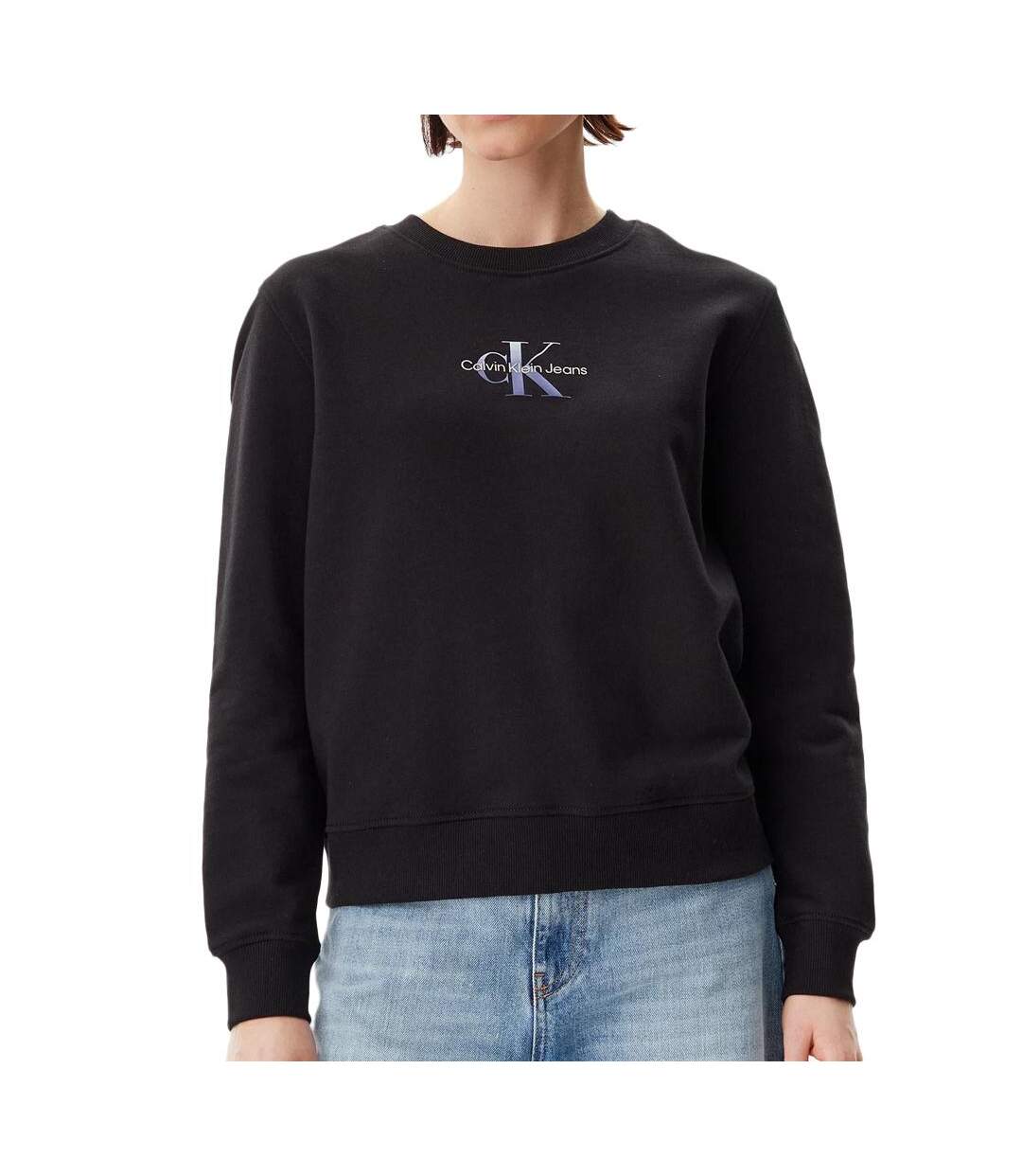 Sweat noir femme calvin klein gradient monologo - l-1