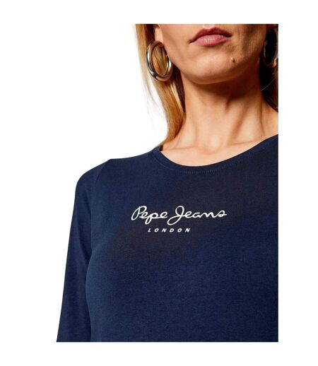 T-shirt Manches Longues Femme Bleu Marine Pepe Jeans