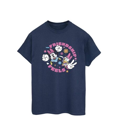 Disney Femmes/Les femmes Minnie Mouse Daisy Friendship Cotton Boyfriend T-Shirt (Bleu marine) - UTBI38436