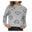 Pull Gris/Noir Coeur Femme Only Happie - L-1