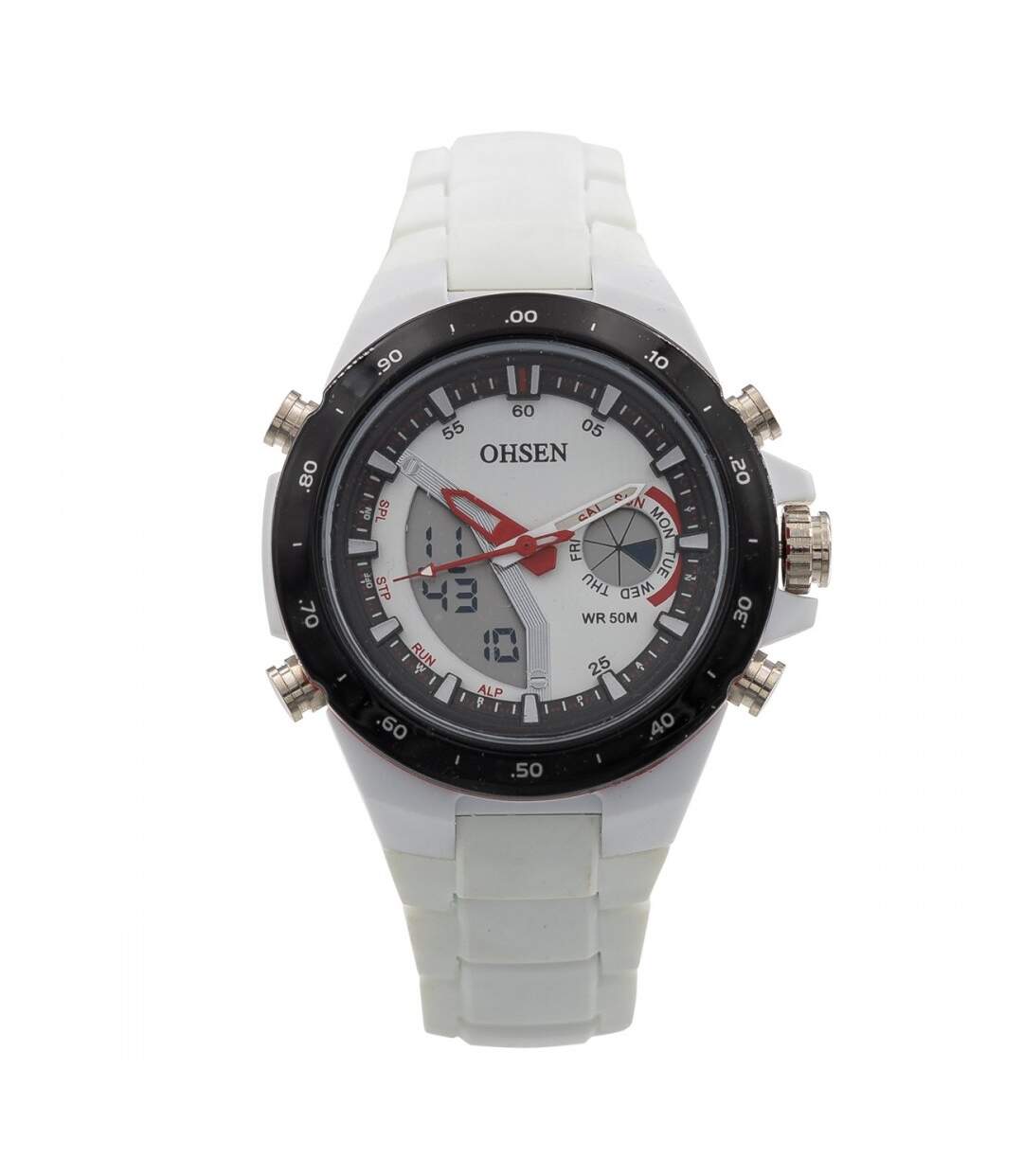 Votre Montre Homme Plastique Blanc Double-Affichage CHTIME