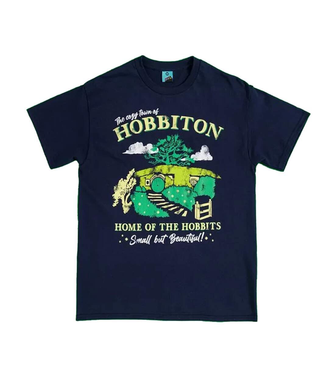 Unisex Adult The Cozy Town Of Hobbiton T-shirt Navy Blue The Hobbit-2