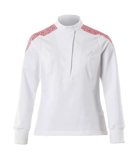 Womens/ladies Smock Food & Care Short Apron S White Traffic Red Mascot