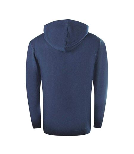 Mens Asymmetric Box Full Zip Hoodie Navy Blue Cavalli Class