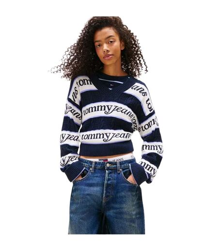 Haut Motif/style À Rayures Femme Bleu Marine Blanc Tommy Jeans