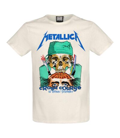 T-shirt Crash Course In Brain Surgery Adulte Blanc Amplified