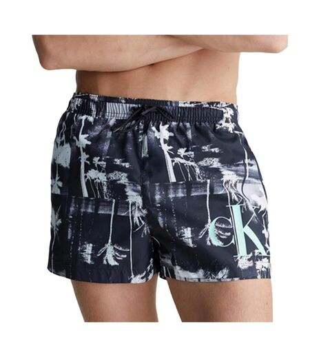 Short de bain noir homme calvin klein jeans drawstring km0km00968 - l