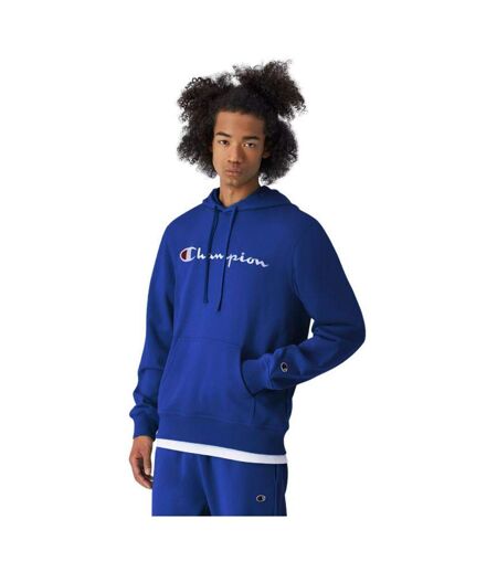 Sweat À Capuche Motif/style Logo Brodé Homme Bleu Champion