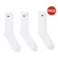 Pack Of 3  Unisex Adult Logo Cotton Crew Socks  White Lacoste-1
