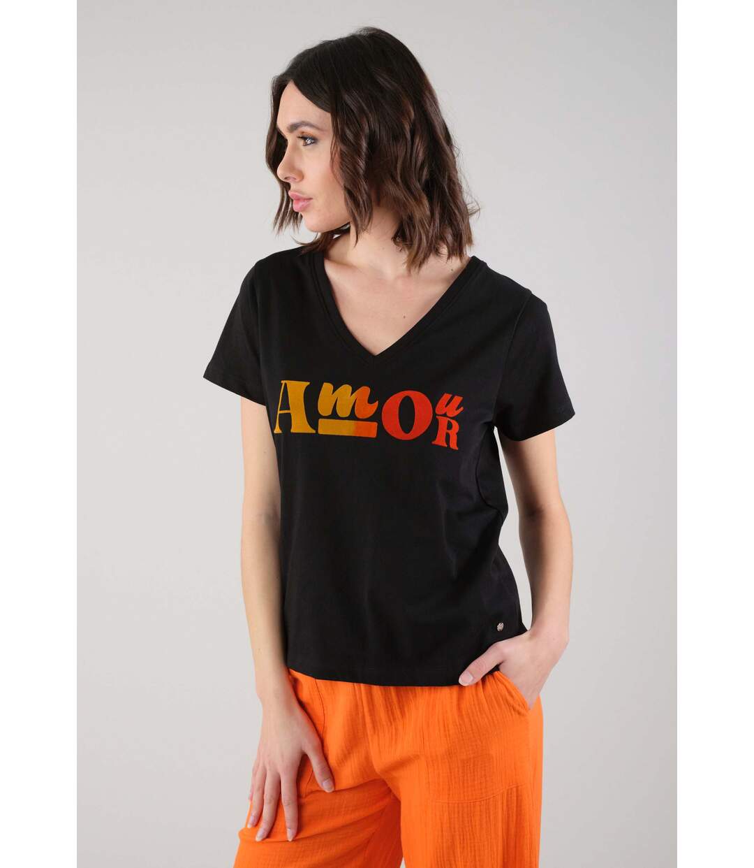 T-shirt casual en coton pour femme ALOVA-5