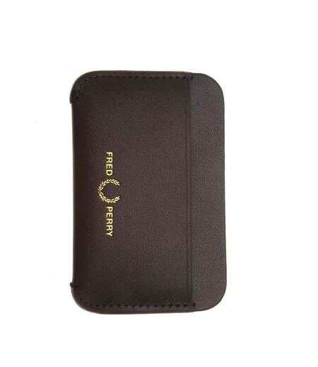Burnished Leather Card Holder One Size Oxblood Fred Perry