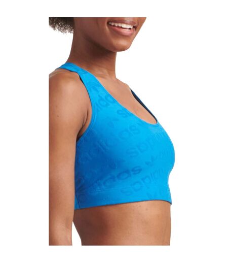 Womens/ladies Terrot Flex Crop Top Blue Adidas