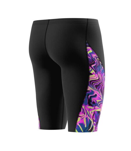 Mens Spliced Abstract Endurance+ Jammer Shorts Black Pink Speedo