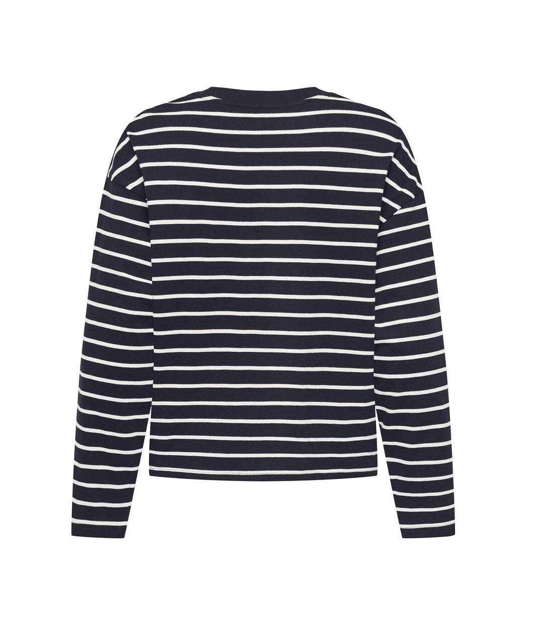 T-Shirt manches longues marine femme only happy-2